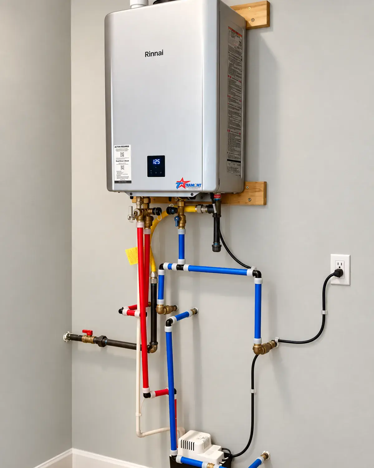Tankless water heater installed by Tramont